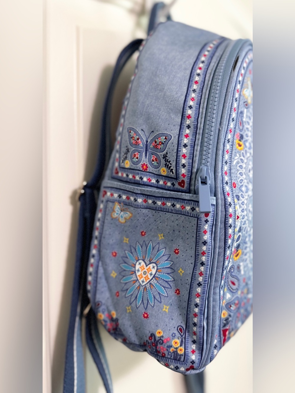 Brighton Bandana Love Backpack Blue Paisley Butterfly Print Mini Backpack - Picture 8 of 16